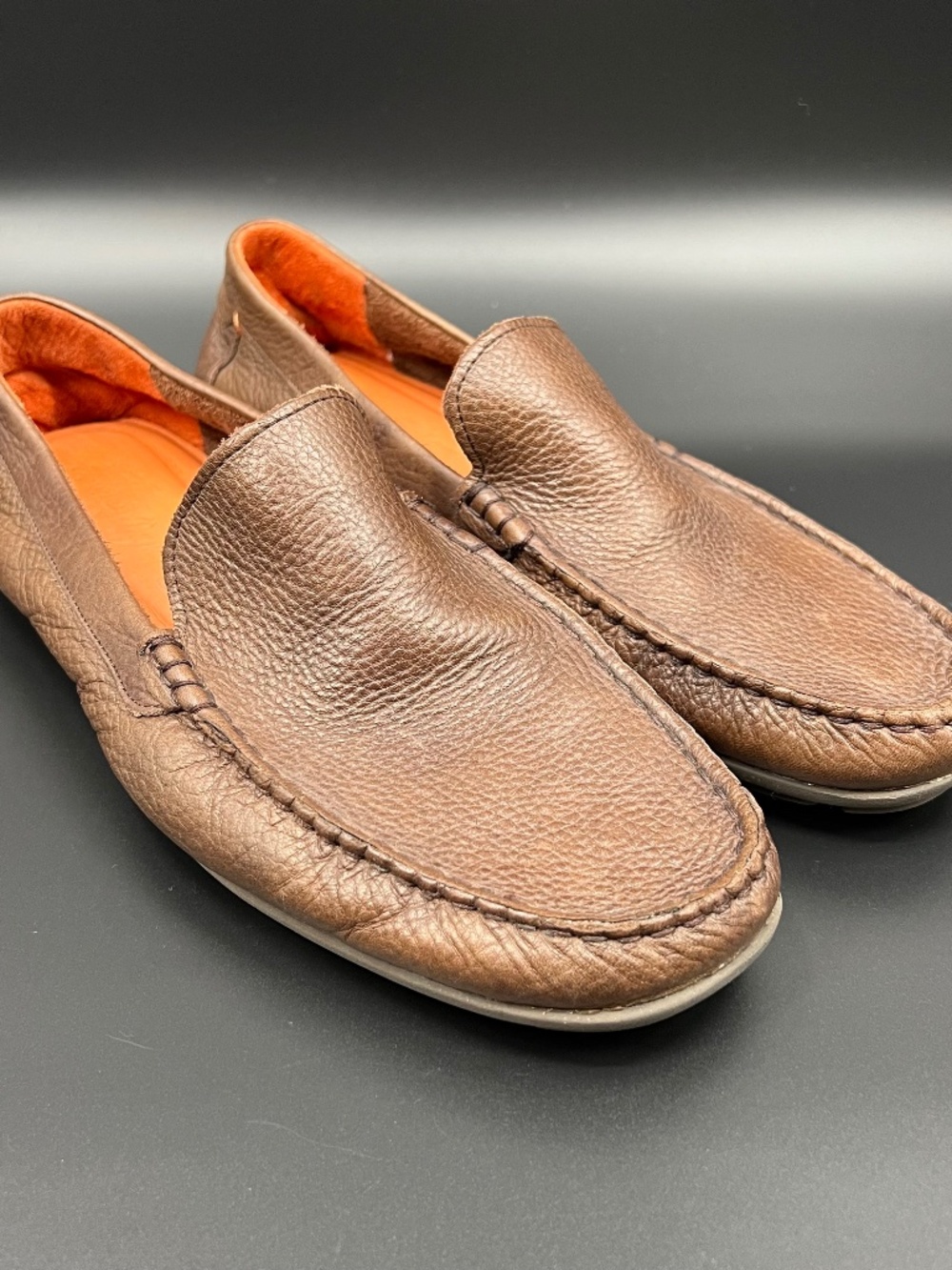 Tommy Bahama Nassau Venetian Loafers Men Size 12D Brown Leather Driving Moccasin